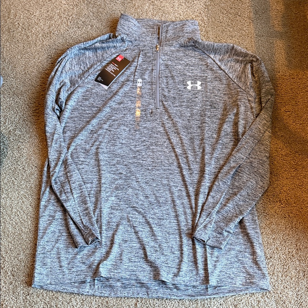Under Armour Gray Heather Quarter-Zip Pullover